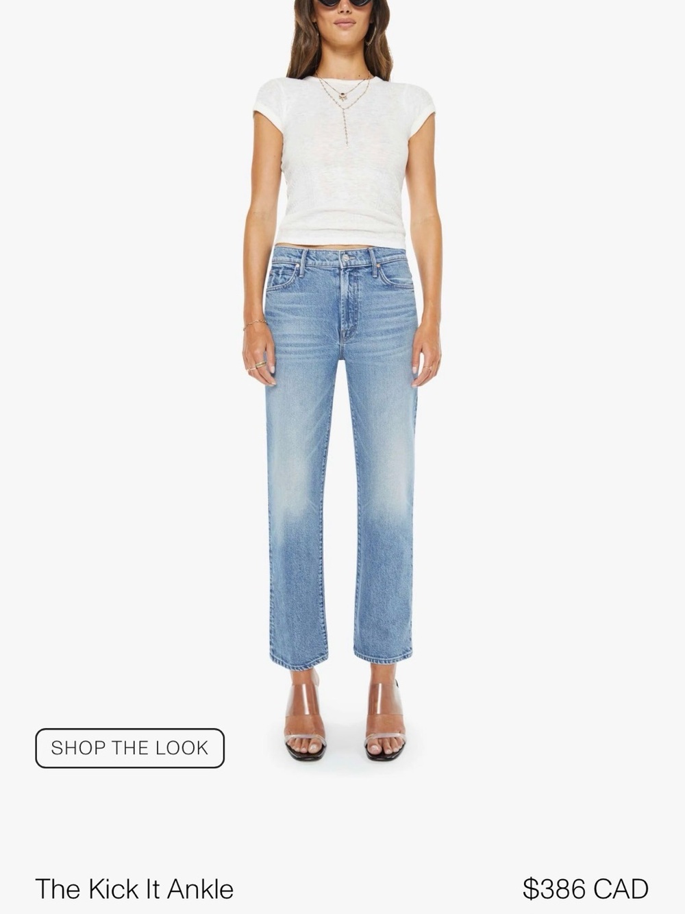 MOTHER Light Blue Kick It Ankle Straight Jeans